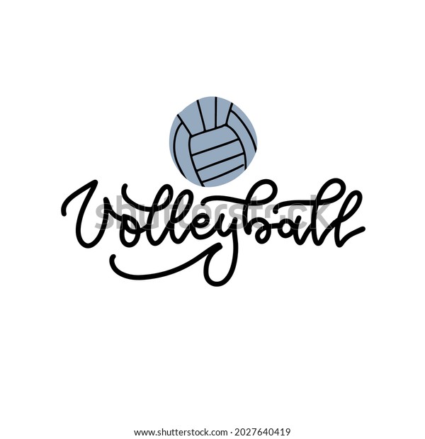 Volleyball Black Linear Lettering On White Stock Vector (Royalty Free ...