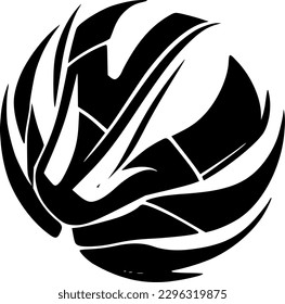 Volleyball - Black and White Isolated Icon - Vector illustration