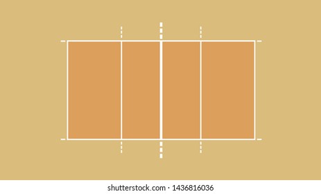 Volleyball brown court. vector illustration