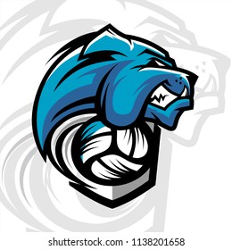 Volleyball Bulldog Team Logo