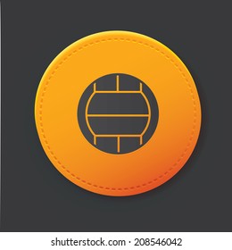 Volleyball button,clean vector
