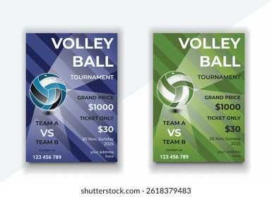 Volleyball camp posters, flyer with volleyball ball - template vector design, Beach Volleyball Tournament Flyer Layout, Volleyball championship 