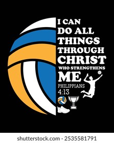 Volleyball I can do all things through christ eps.