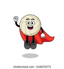 volleyball cartoon with flying superhero , character design