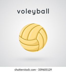 Volleyball cartoon simple illustration. Vector sport ball and word. 