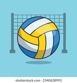
Volleyball cartoon vector illustration. Vector cartoon Illustration suitable for poster, brochure, web, mascot, sticker, logo and icon.