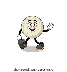 volleyball cartoon walking , character design