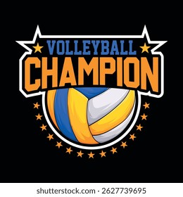 Volleyball Champion - Volleyball t shirt design, vector, poster or template.