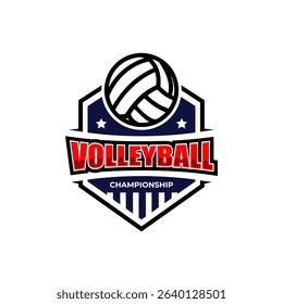 volleyball championship badge logo design