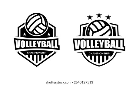 volleyball championship logo badge design
