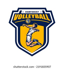 volleyball championship logo concept vector