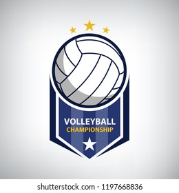 Volleyball championship logo. modern sport emblem. vector illustration