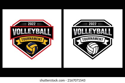 Volleyball Championship Logo Template Volleyball Club Logo Design With Emblem Style