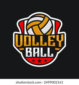 Volleyball championship logo vector template. Sport badge for tournament or championship.