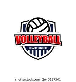 volleyball championship shield logo design