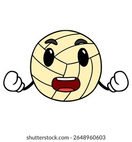 volleyball character illustration hand drawn isolated vector
