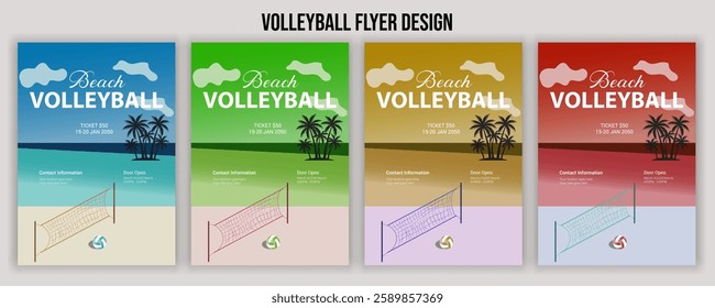 Volleyball charity tournament flyer design. Championship posters featuring a volleyball ball vector Volleyball tournament posters, flyer with volleyball ball vintage flyer prize, championship, and com