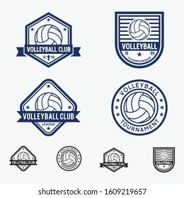 Volleyball Club Badges Logos Stock Vector (Royalty Free) 1609219657 ...