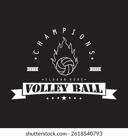 Volleyball club design. Vector icon illustration. For sport club emblem, sign, logo. 
