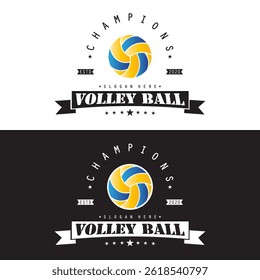 Volleyball club design. Vector icon illustration. For sport club emblem, sign, logo. 
