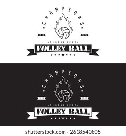 Design de clube de voleibol. Ilustração de ícone de vetor. Para o emblema do clube do esporte, sinal, logotipo. 
