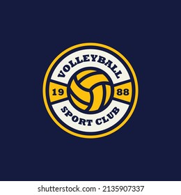 Volleyball club emblem. Ball badge logo, Volleyball ball team game club elements, Vector Logo Illustration Fit to championship or team