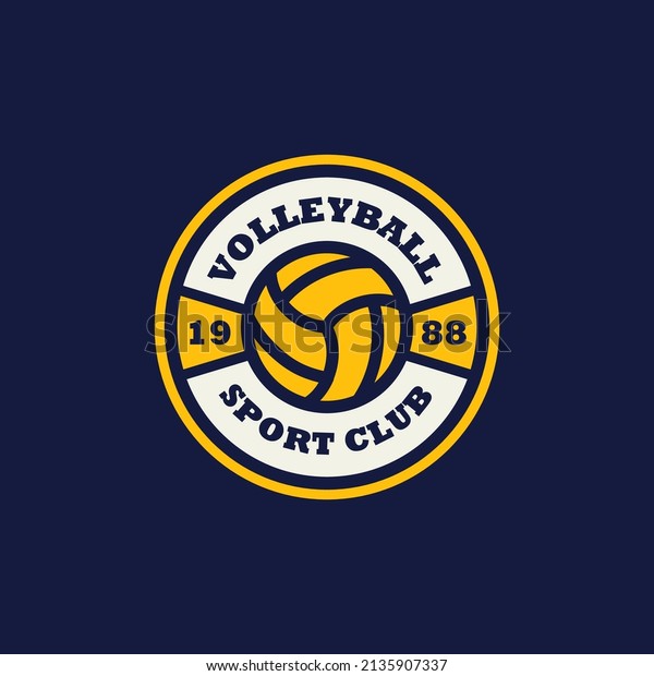 Volleyball club emblem. Ball badge logo, Volleyball\
ball team game club elements, Vector Logo Illustration Fit to\
championship or\
team