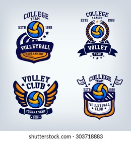 volleyball club emblem, college league logo, 
design template element, volleyball tournament, contest, tug, rush, competition, contest, emulation, game, comp