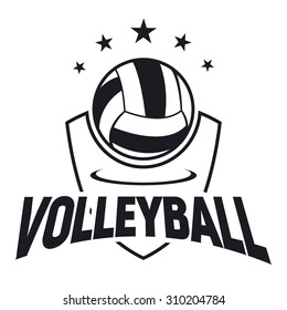 Volleyball club labels with sample text. Logo templates set in vintage hipster style. Vintage badges for volleyball championships, tournaments, and golf clubs . 