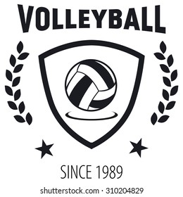 Volleyball club labels with sample text. Logo templates set in vintage hipster style. Vintage badges for volleyball championships, tournaments, and golf clubs . 