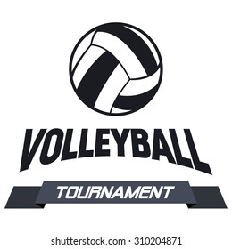 Volleyball club labels with sample text. Logo templates set in vintage hipster style. Vintage badges for volleyball championships, tournaments, and golf clubs . 