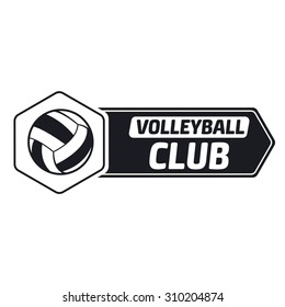 Volleyball club labels with sample text. Logo templates set in vintage hipster style. Vintage badges for volleyball championships, tournaments, and golf clubs . 