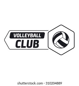 Volleyball club labels with sample text. Logo templates set in vintage hipster style. Vintage badges for volleyball championships, tournaments, and golf clubs 