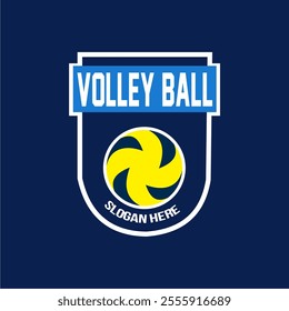 Volleyball Club Logo Design, Volleyball Tournament Emblem Template. Sport Team Identity, ESport Badge Design Vector Illustration.