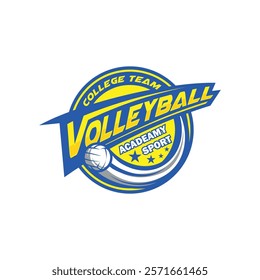 Volleyball Club logo design vector Illustration
