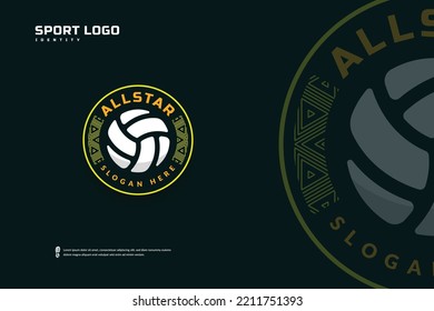 Volleyball Club Logo, Volleyball Tournament Emblems Template. Sport Team Badge Vector Design