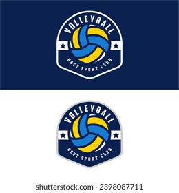 Volleyball club logo, Volleyball tournament emblems template. Sport team identity, E-Sport badge design vector illustrations