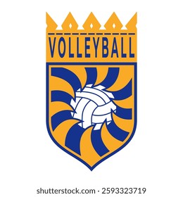 Volleyball club or team logo design vector template