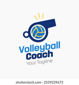 Volleyball Coach Logo Design Template. Good for Business, Agency, Community and Organization.