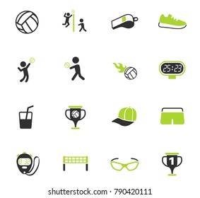 volleyball color vector icons for web and user interface design