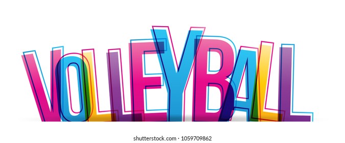 Volleyball colorful letters