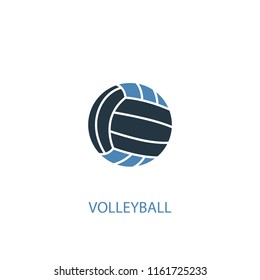 Volleyball concept 2 colored icon. Simple blue element illustration. Volleyball concept symbol design from Sport set. Can be used for web and mobile UI/UX