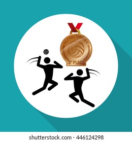 Volleyball concept with icon design, vector illustration 10 eps graphic.