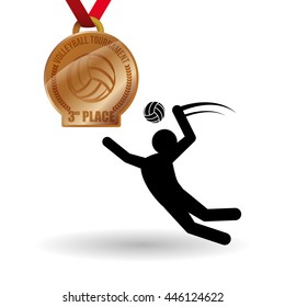 Volleyball concept with icon design, vector illustration 10 eps graphic.