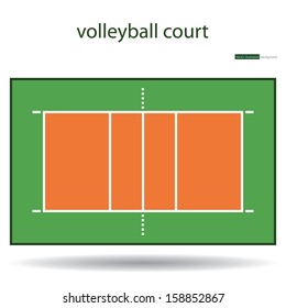 volleyball court or field top view proper markings and proportions according standards. vector.
