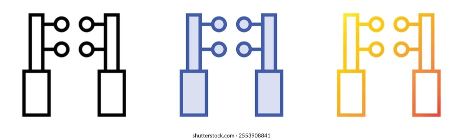 volleyball court icon. Linear, Blue Fill and Gradient Style Design Isolated On White Background