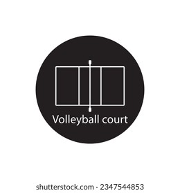 volleyball court icon vector template illustration logo design