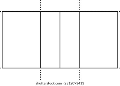 Volleyball court line art illustration isolated in white background