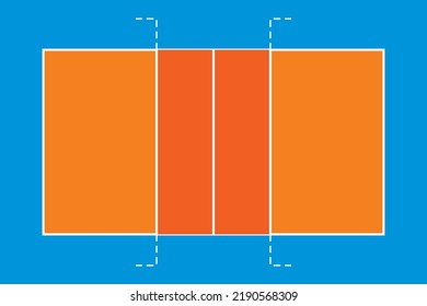 volleyball court top view vector illustration