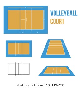 Volleyball Court Vector Illustration